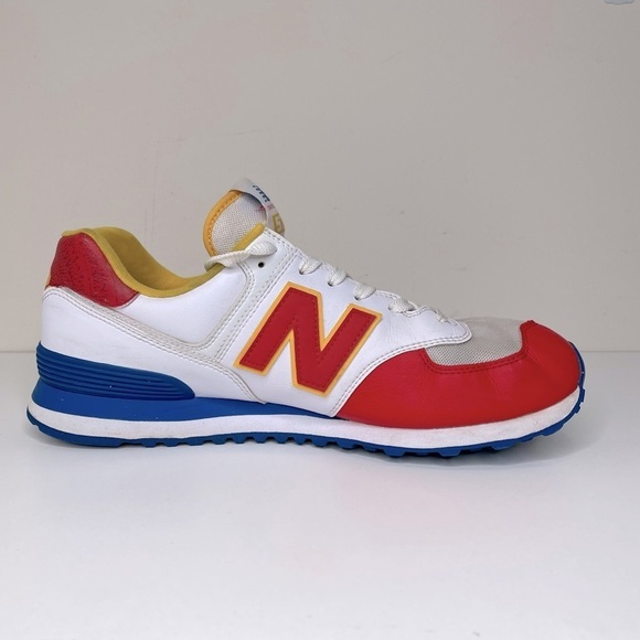 New Balance x David Sunflower Seeds 574 white, red,... | Depop Davids Sunflower Seeds New Balance 574 Colab Rare Find